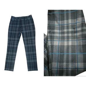 41 Hawthorn Plaid Pants Sz 6 Blue Gray Skinny Stretch Trousers Workwear academia